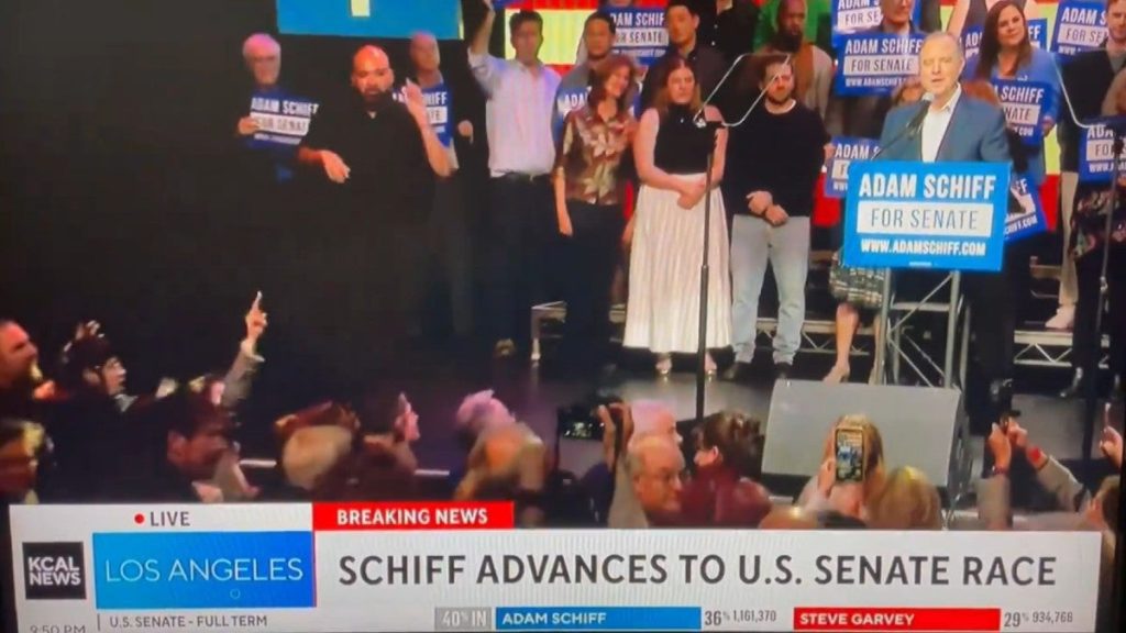 , 202403Adam Schiff victory speech pro Palestine protestors