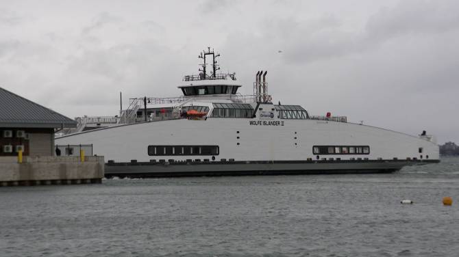 Click to play video: No clear service start for Amherst and Wolfe Island electric ferries