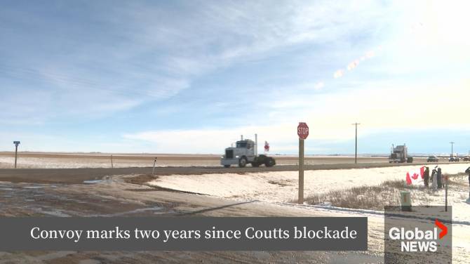 Click to play video: Convoy marks two years since Coutts border blockade