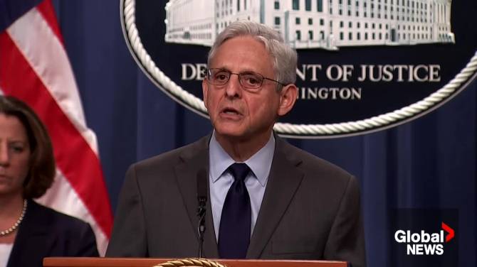Click to play video: U.S. charges 2 alleged Chinese spies over Huawei prosecution interference: Garland